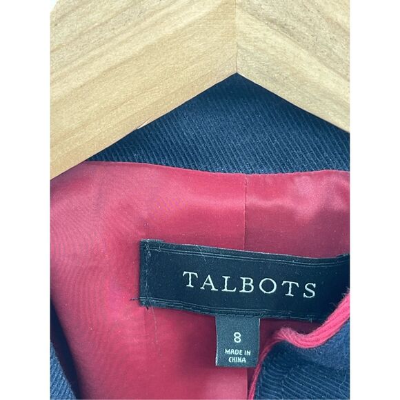 Talbots‎ Blazer Jacket Military Women 8 Navy Blue Gold Buttons Stand up Collar - Picture 5 of 10